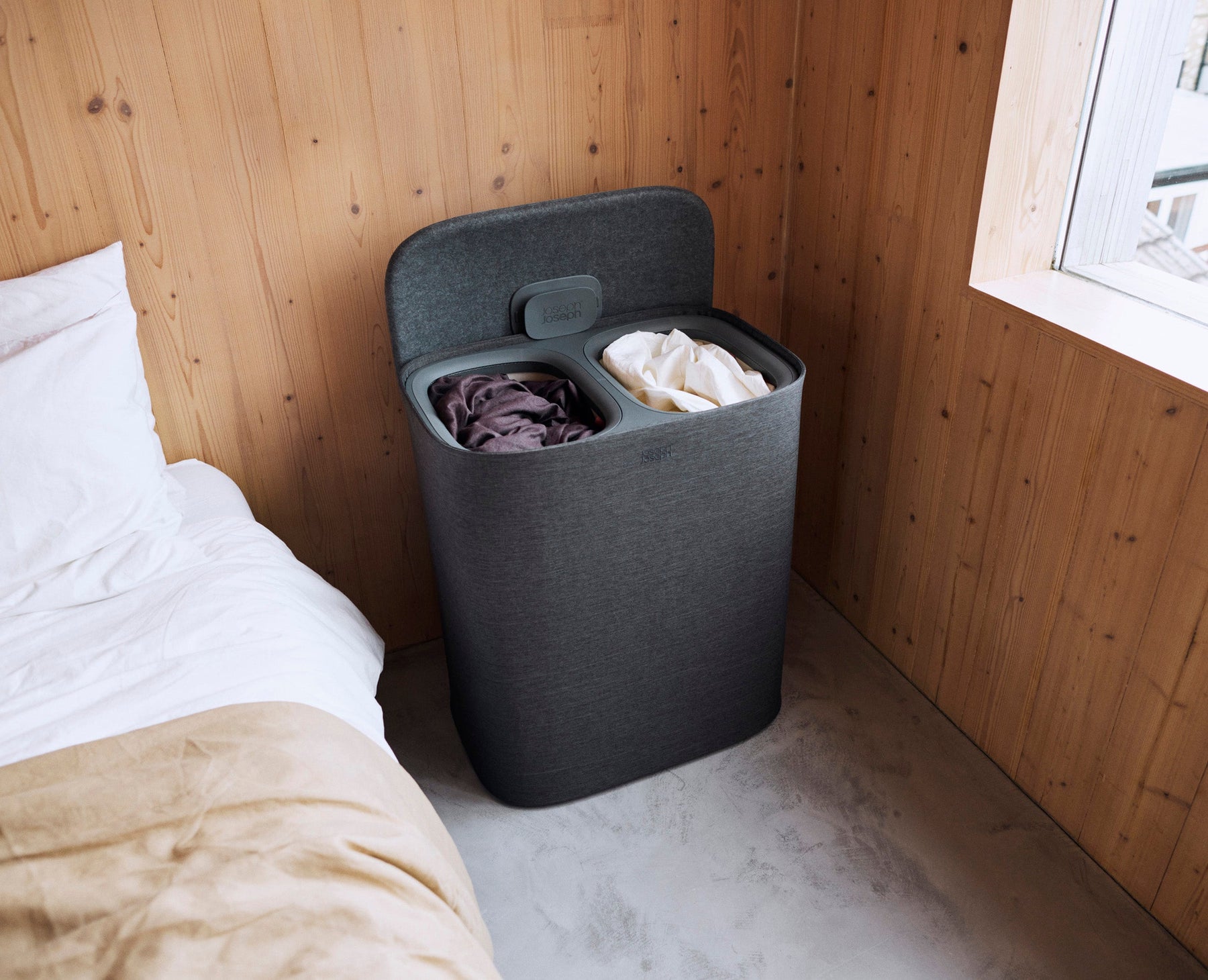 Tota 2 Twin 90L Forest Grey Laundry Separation Basket