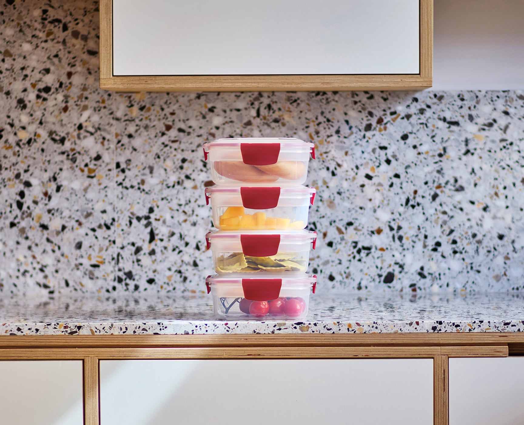 Nest™ Lock 4-Piece Red 1L Round Food Container Set