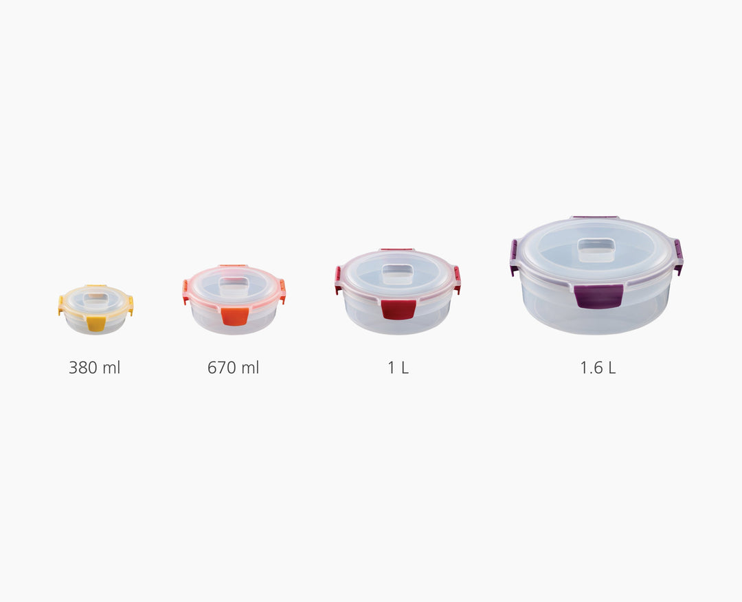 4 Round Food Containers Multicolour | Joseph Joseph UK