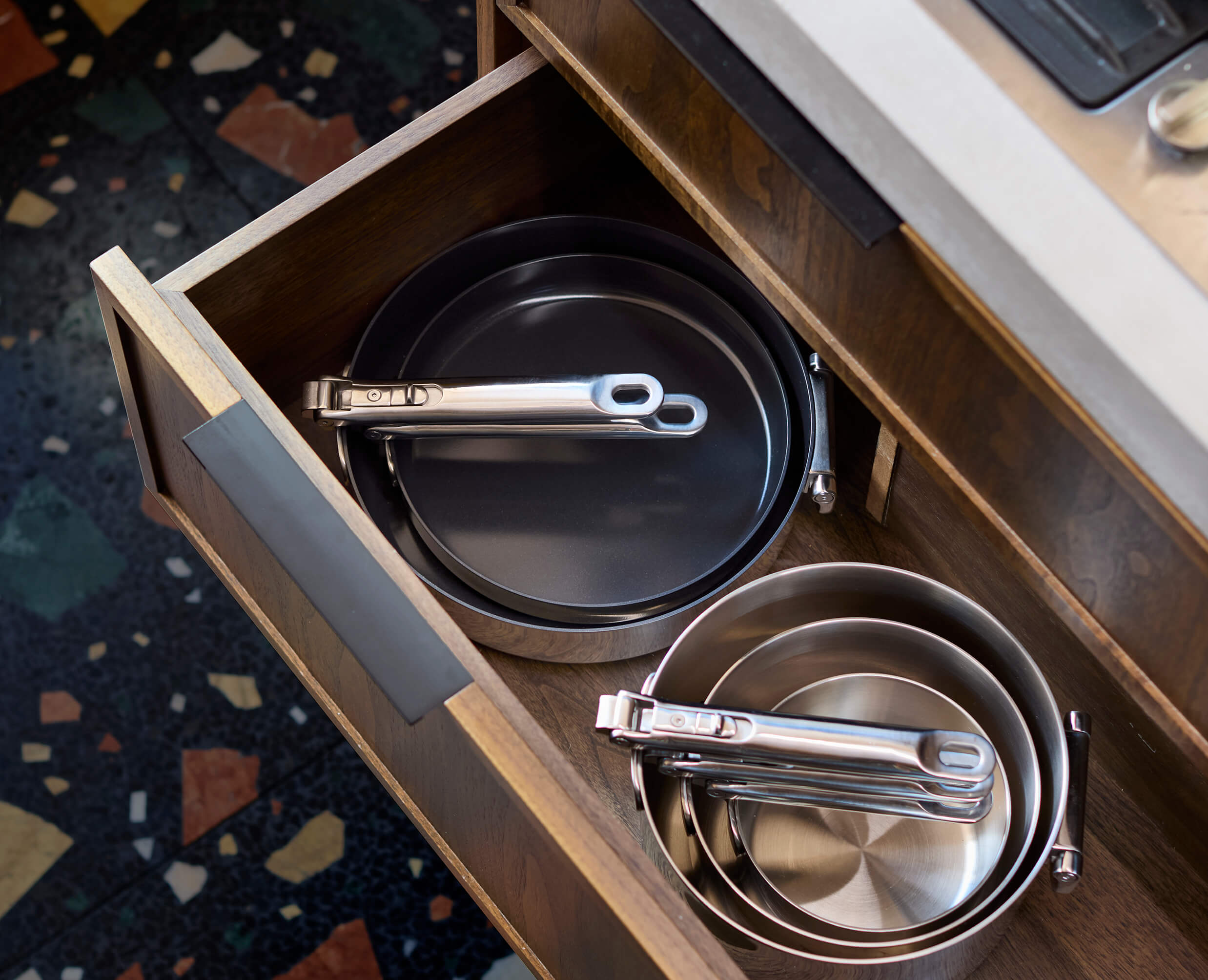 Space Steel Folding Handle Non-Stick 28cm Frying Pan