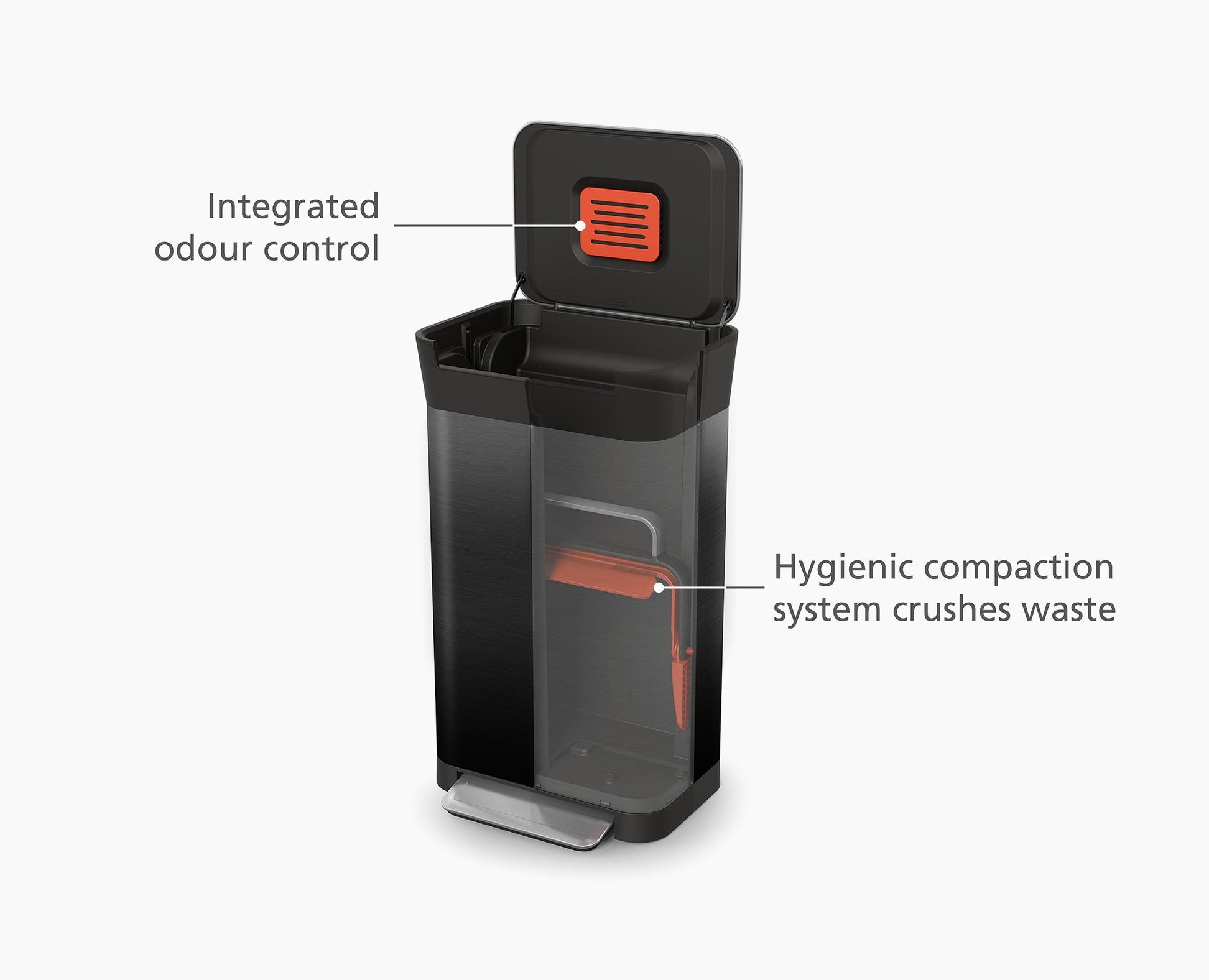 Titan 30L Trash Compactor (Black) Joseph Joseph UK