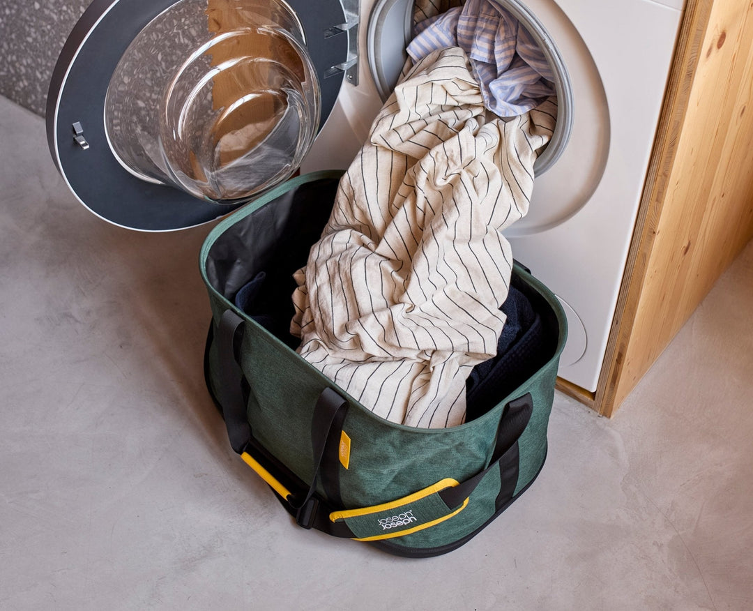 Green Folding Outdoor Laundry Hamper 45L | Joseph Joseph UK