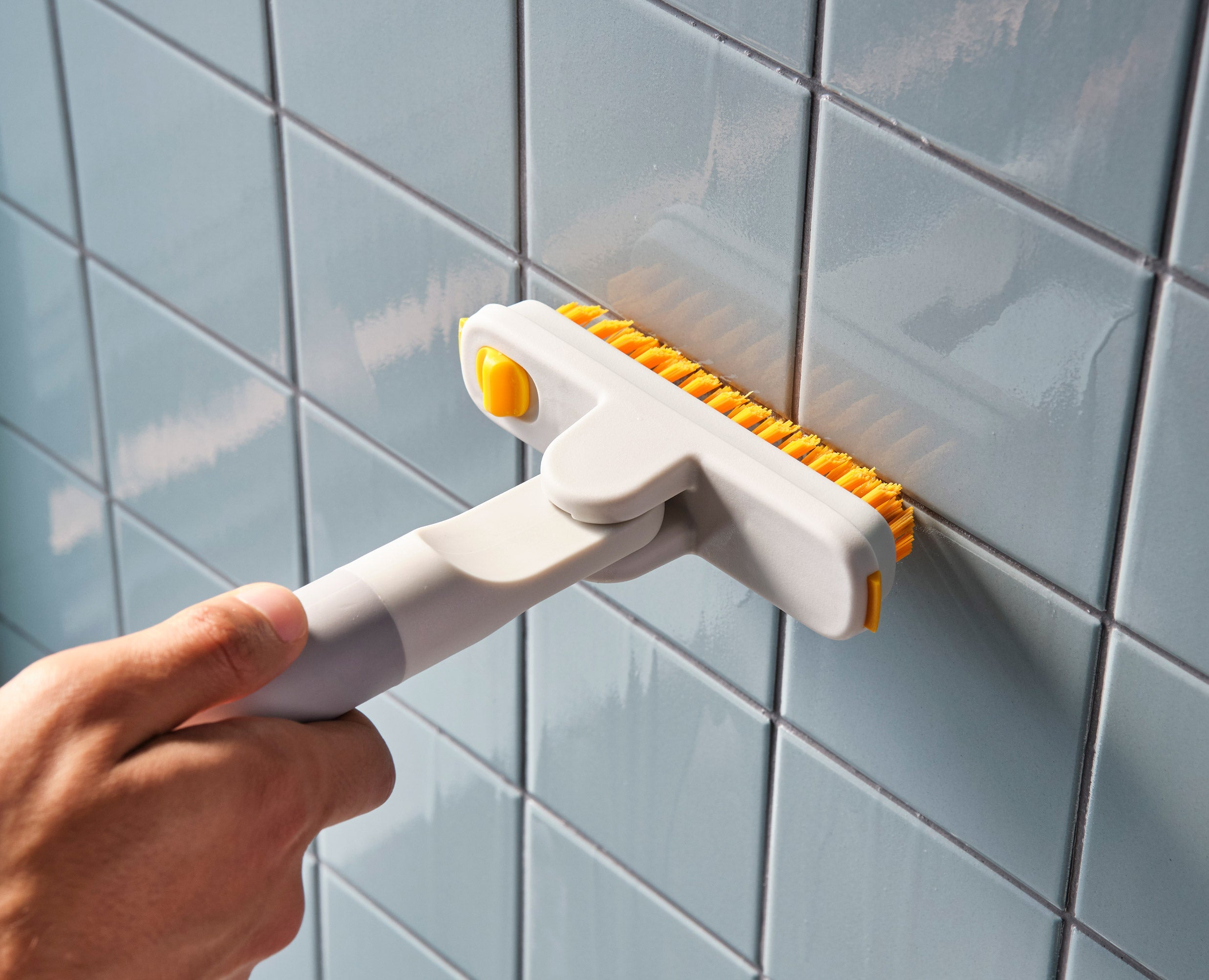 CleanTech™ 2-in-1 Tile Scrubber Tool with Extension Pole