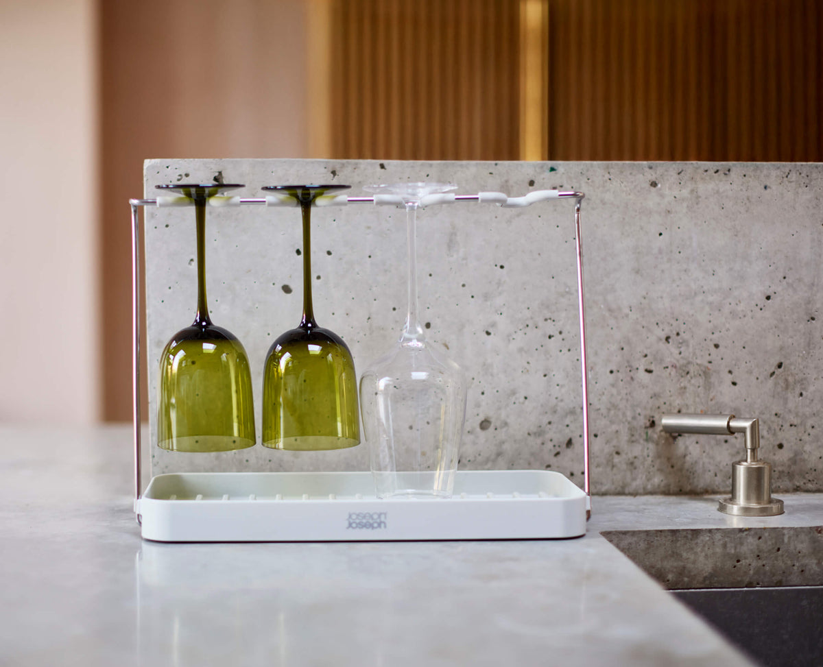 Glass Drying Rack Rods DrySmart™ Folding Wine Glass Drying Rack | Joseph Joseph UK