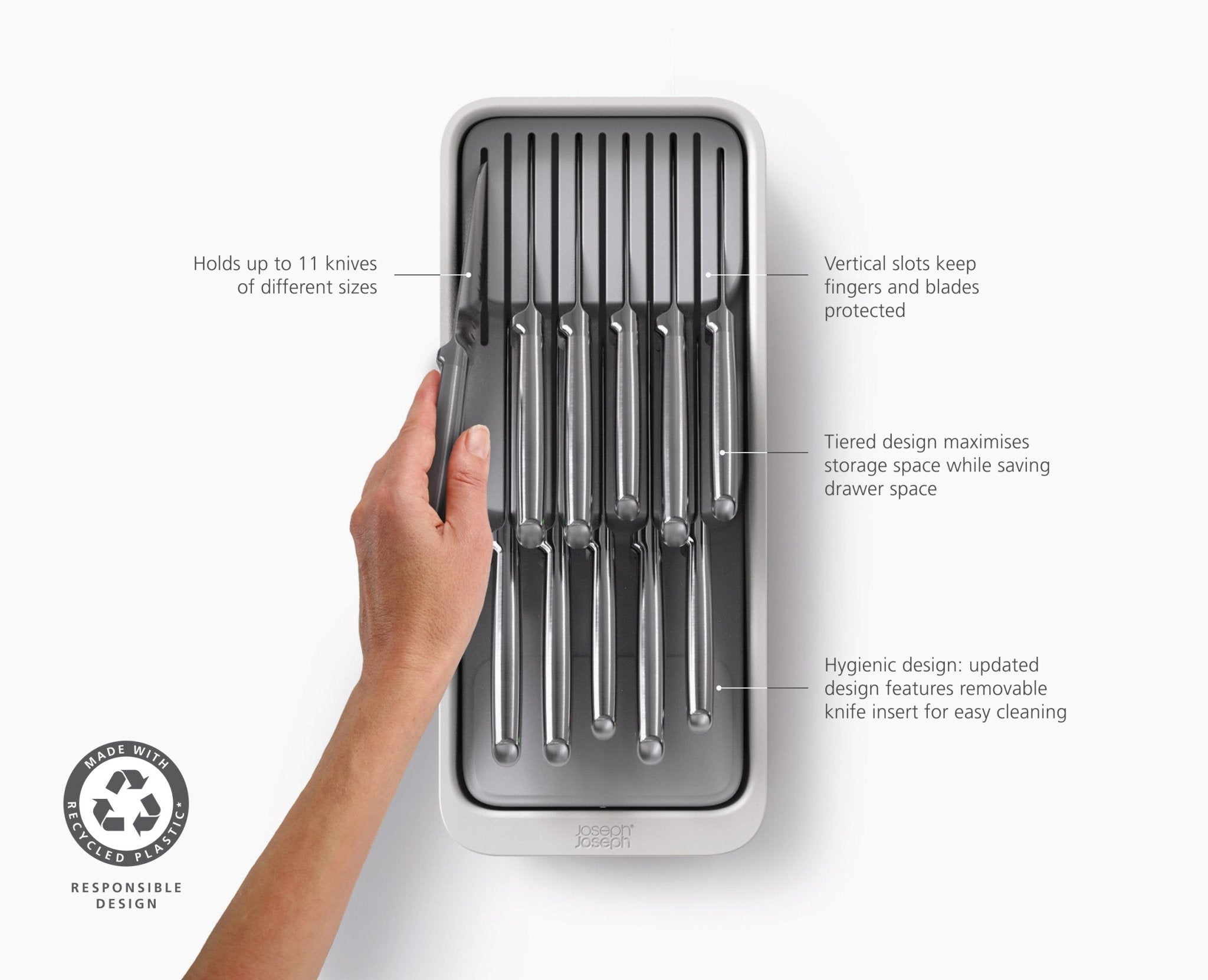 DrawerStore™ 2-Tier Compact Knife Organiser