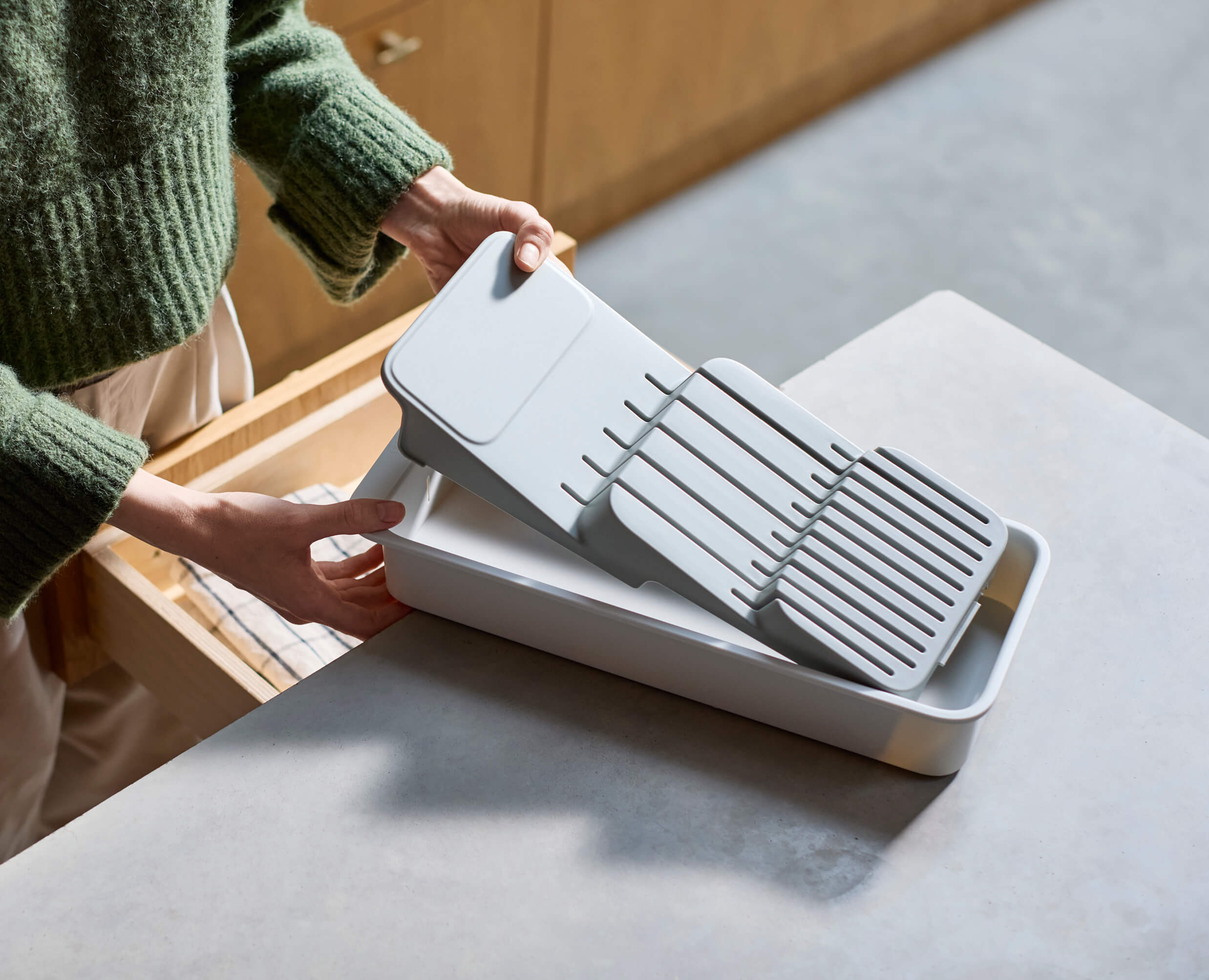 DrawerStore™ 2-Tier Compact Knife Organiser