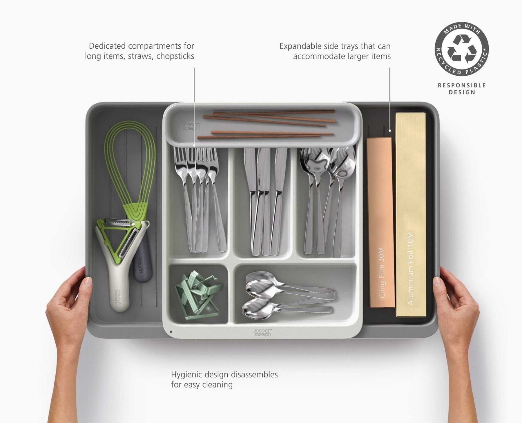 DrawerStore™ Expanding Cutlery, Utensil &amp; Gadget Organiser