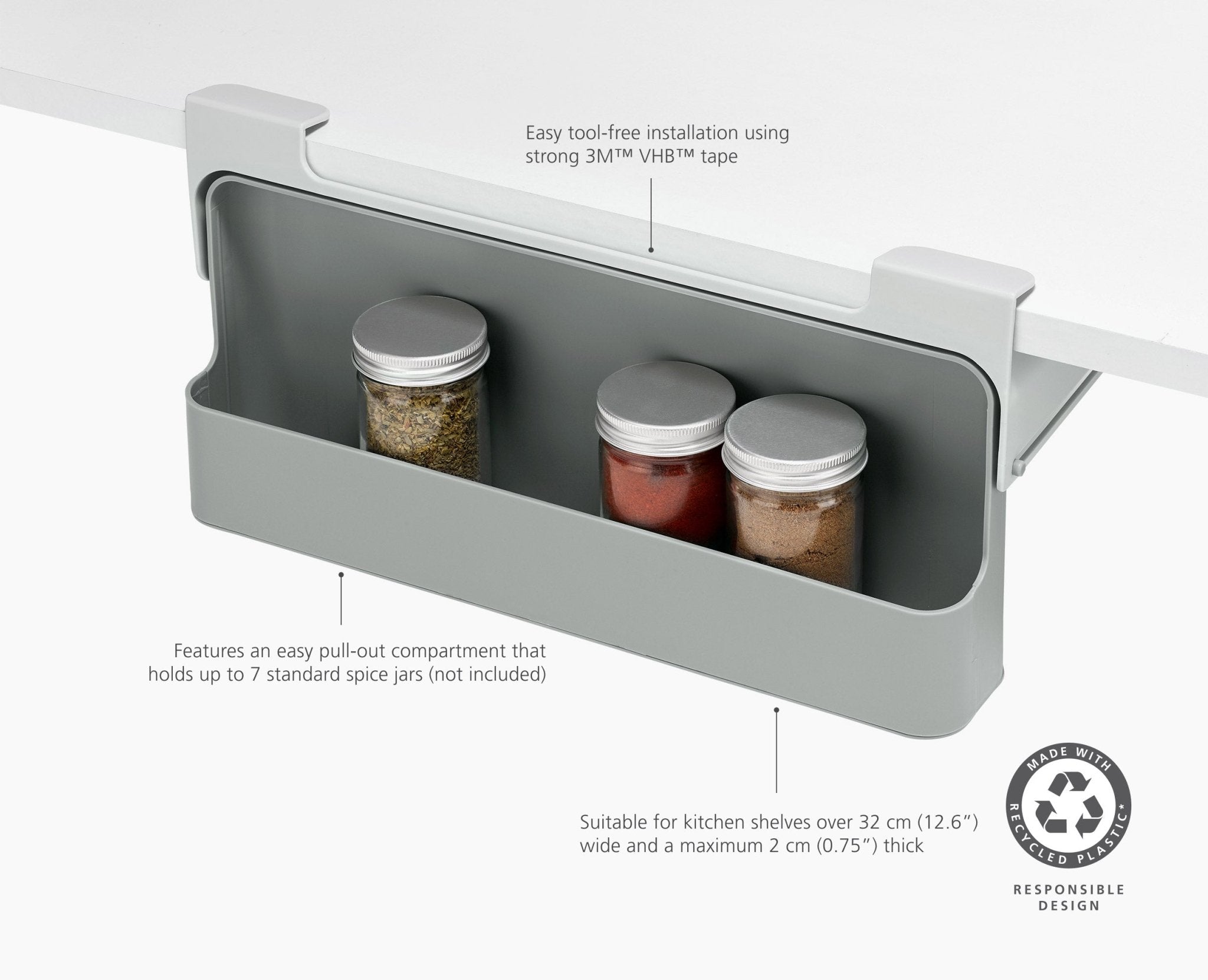 CupboardStore™ Under-Shelf Spice Rack