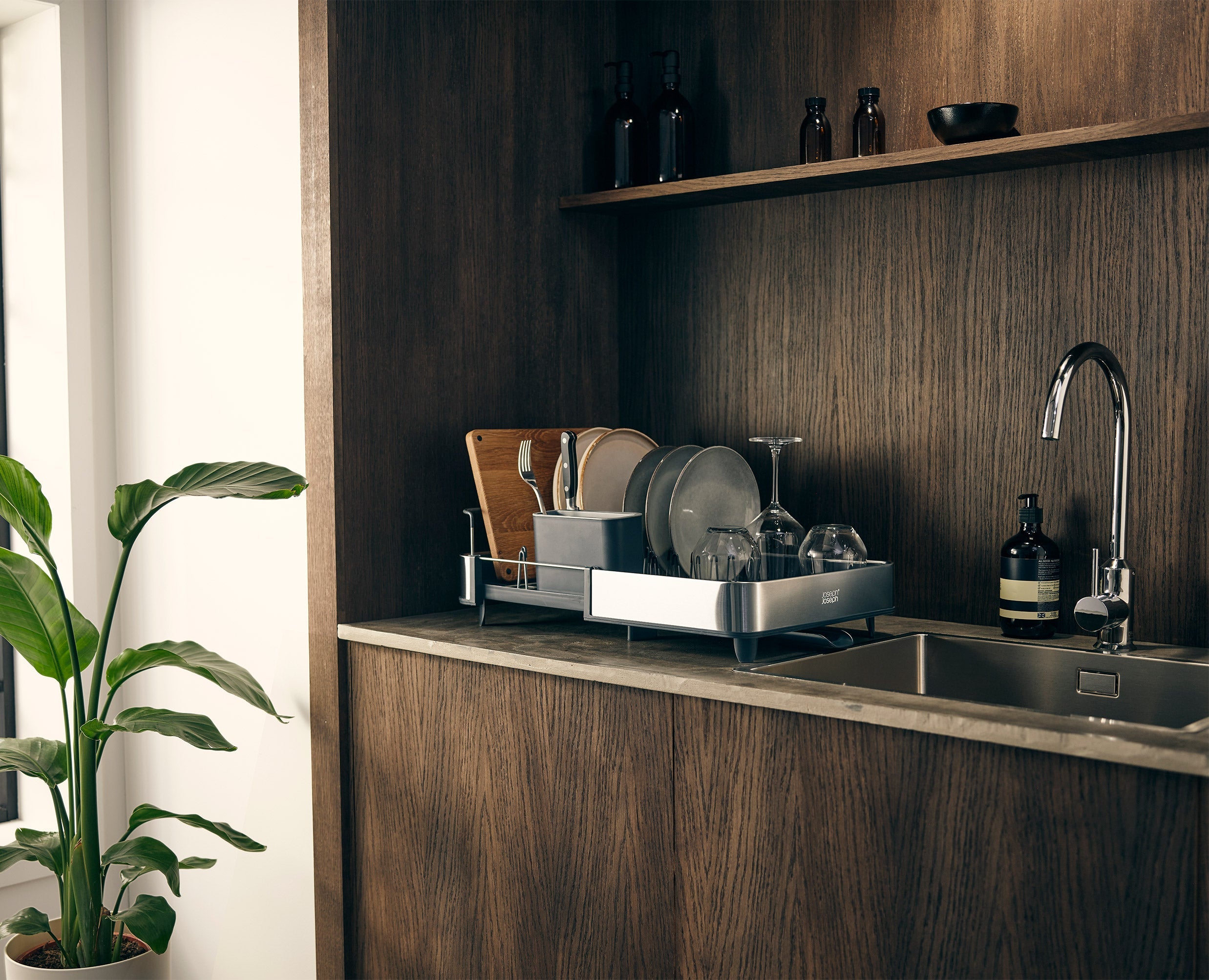 2-piece Stainless-Steel Drainer &amp; Sink Organisation Set