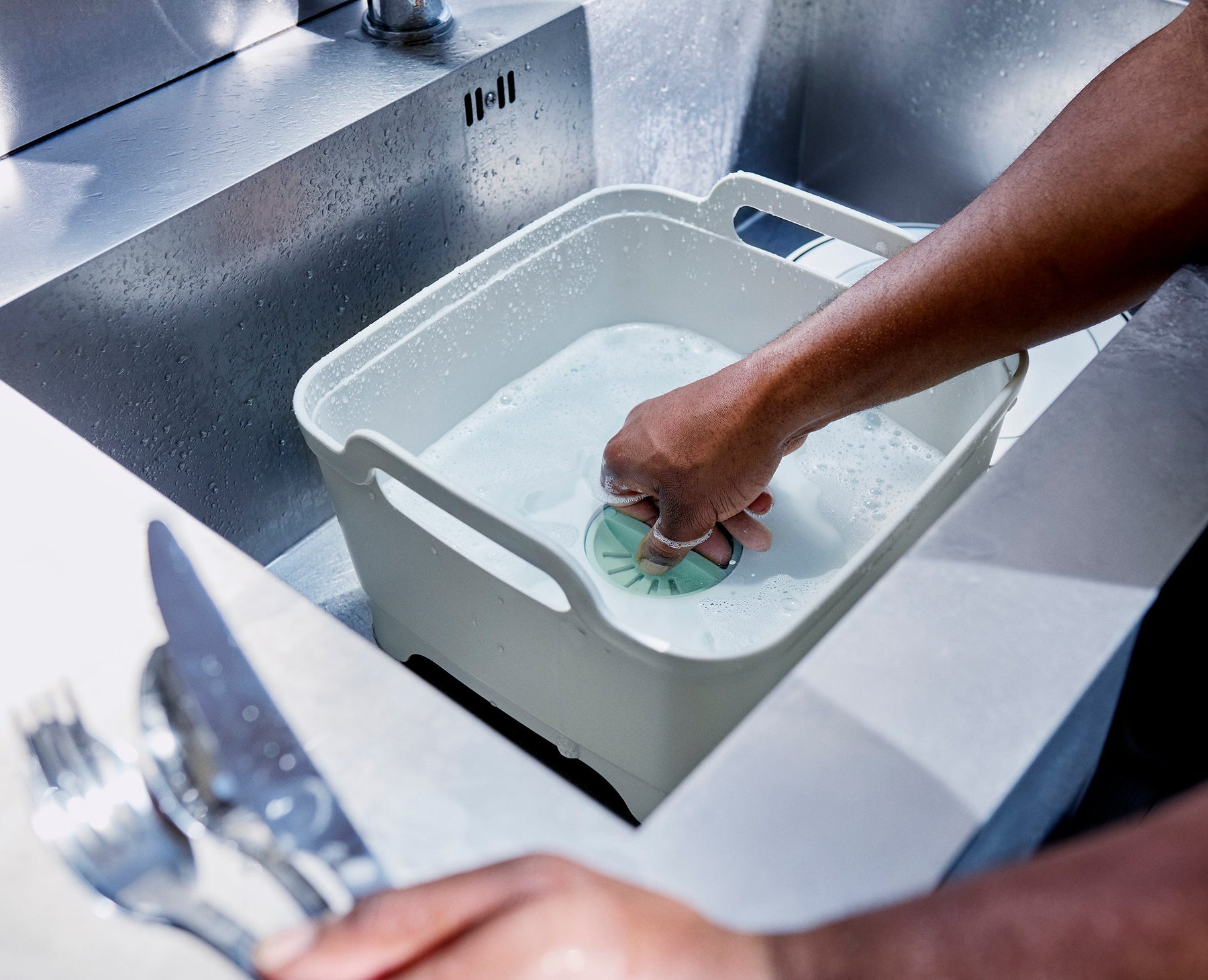 Wash&amp;Drain™ Grey Washing-up Bowl