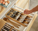 2-piece DrawerStore™ Bamboo Large Cutlery &amp; Knife Organiser Set