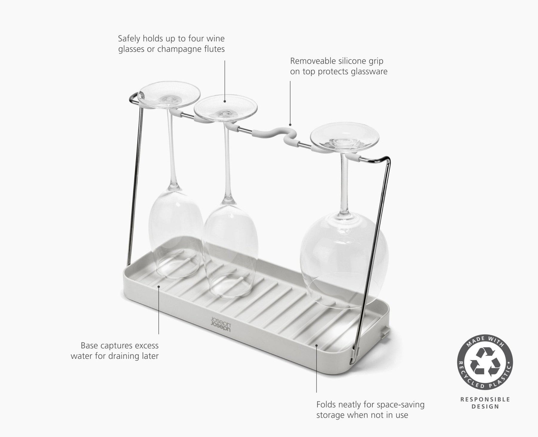 DrySmart™ Folding Wine Glass Drying Rack