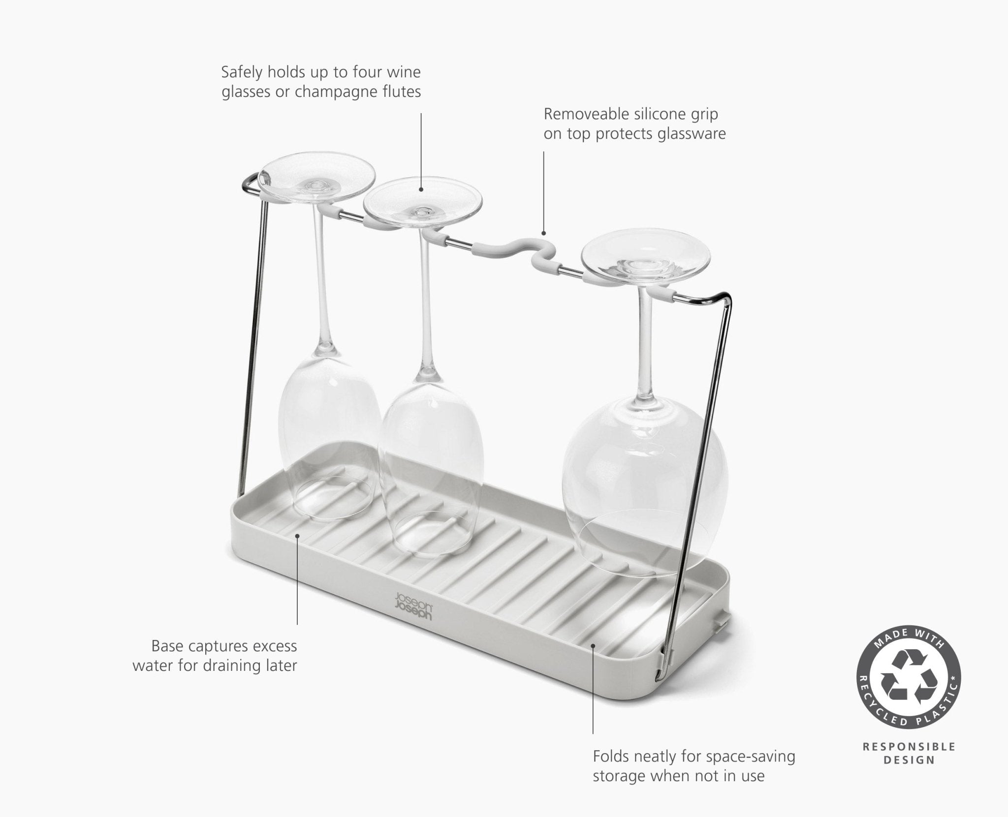 DrySmart™ Folding Wine Glass Drying Rack