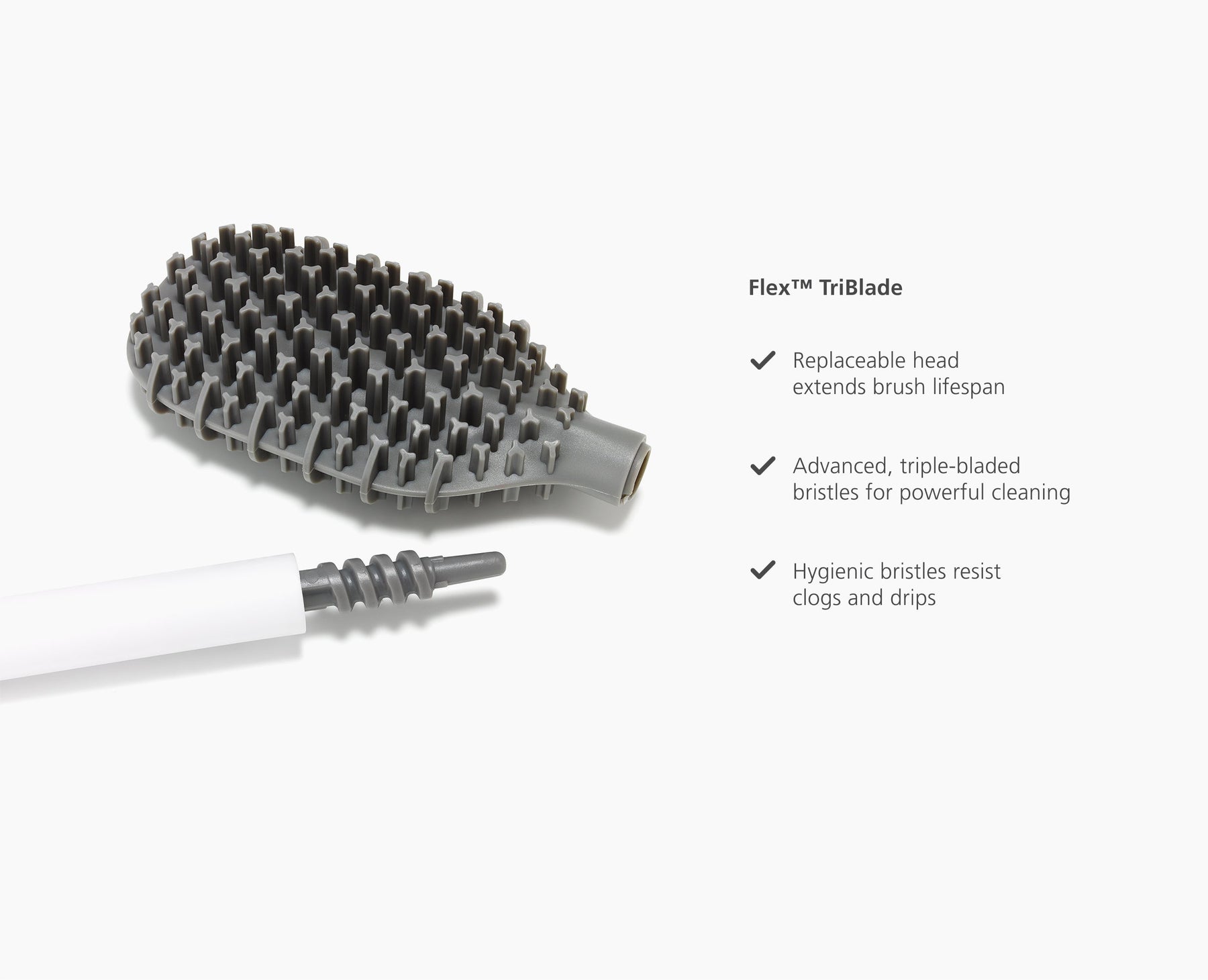 Flex™ TriBlade Pack of 2 Grey Replacement Toilet Brush Heads