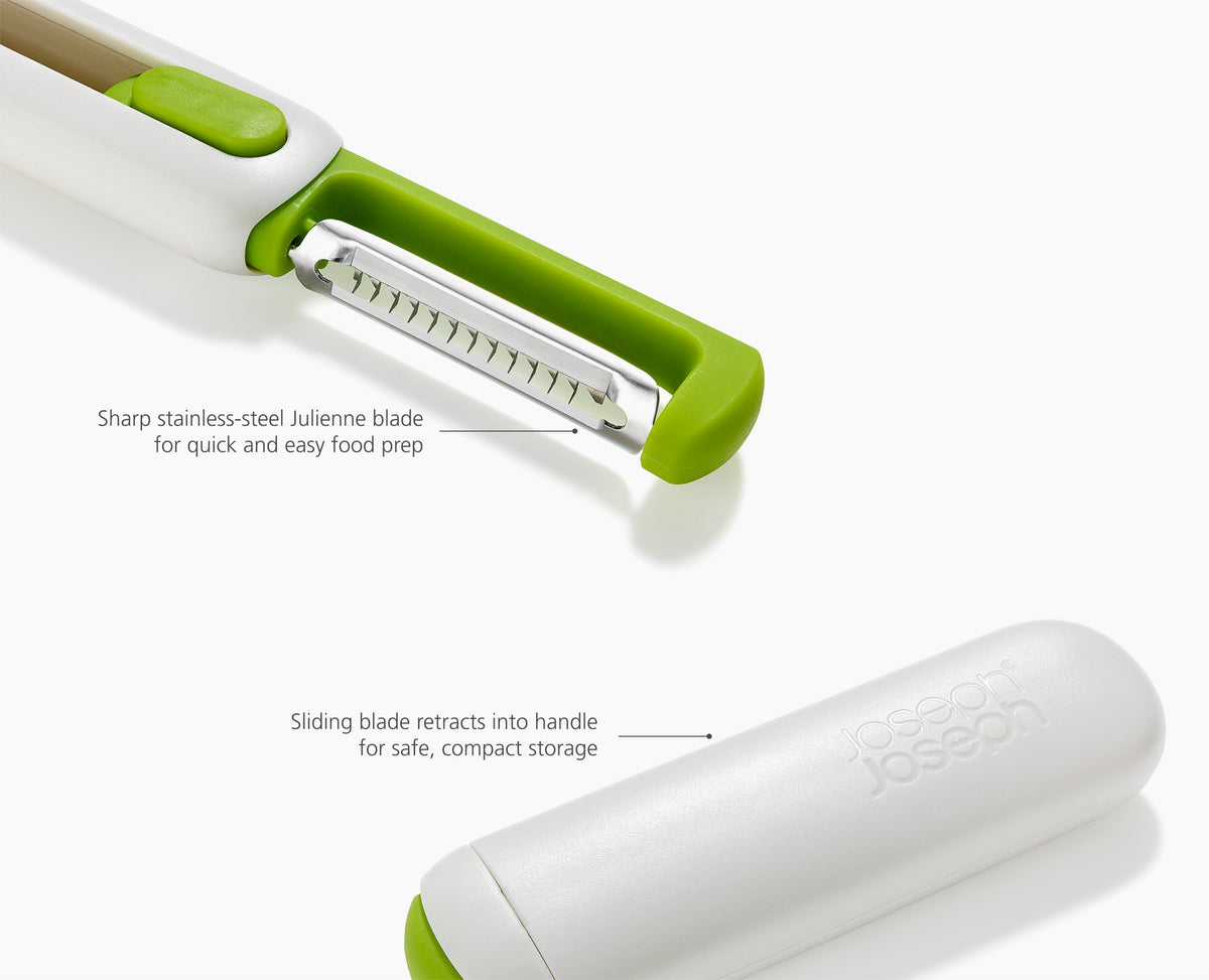 SlideStore™ Stone Green Julienne Peeler with Retractable Blade