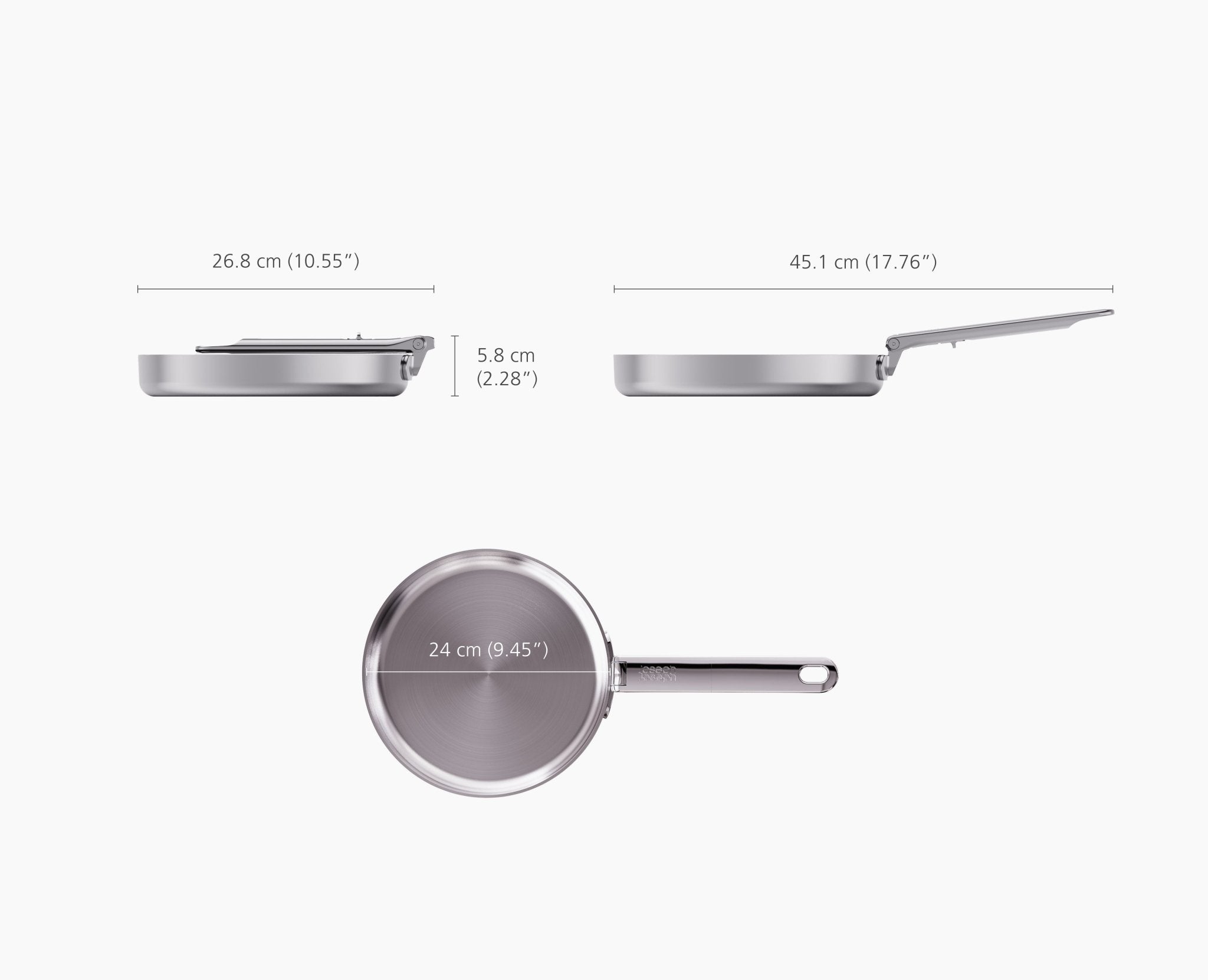 Space Steel Folding Handle 24cm Frying Pan