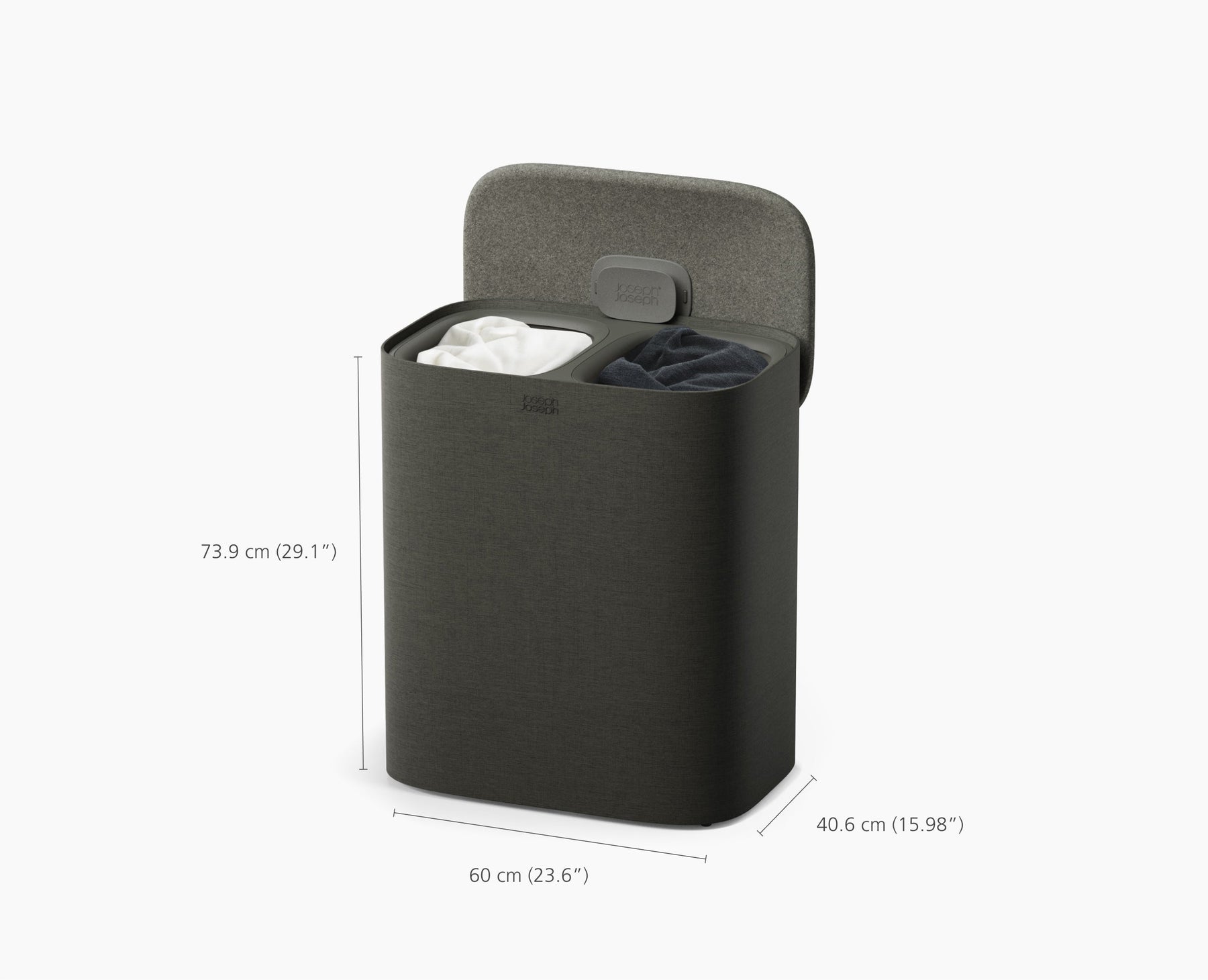 Tota 2 Twin 90L Forest Grey Laundry Separation Basket