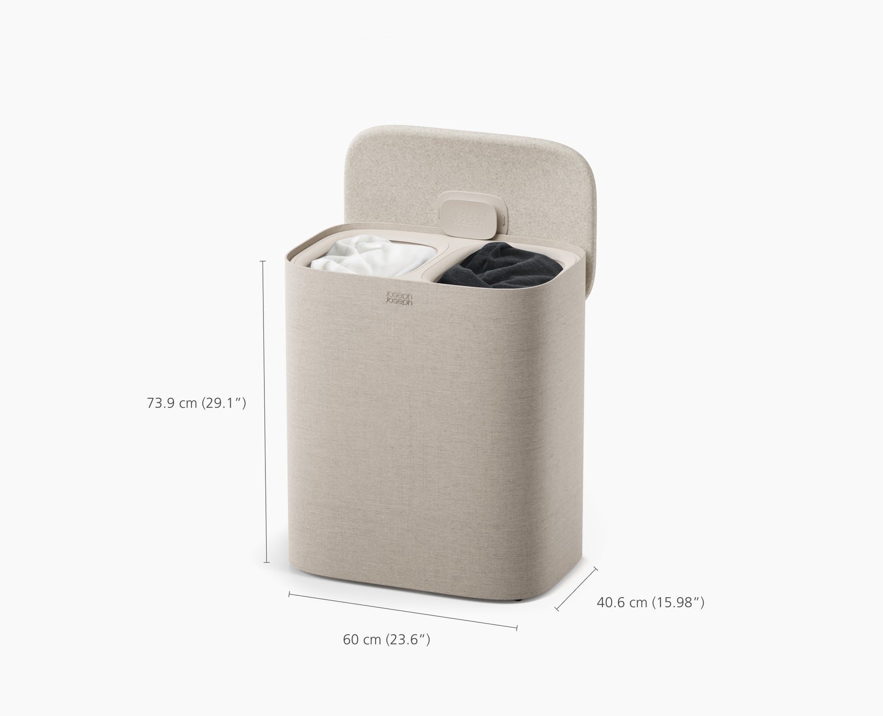 Tota 2 Twin 90L Pale Mushroom Laundry Separation Basket
