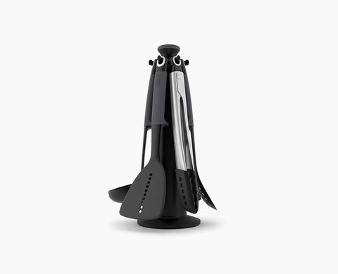 Elevate™ 6 piece Utensils Carousel Set Tongs