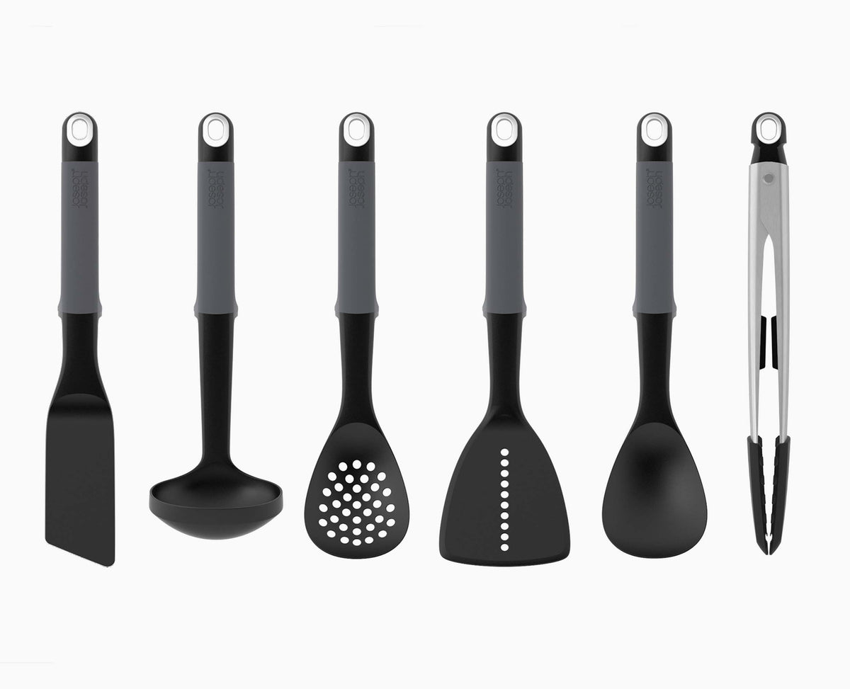 6-piece Grey Utensil Carousel Set with Tongs | Joseph Joseph UK