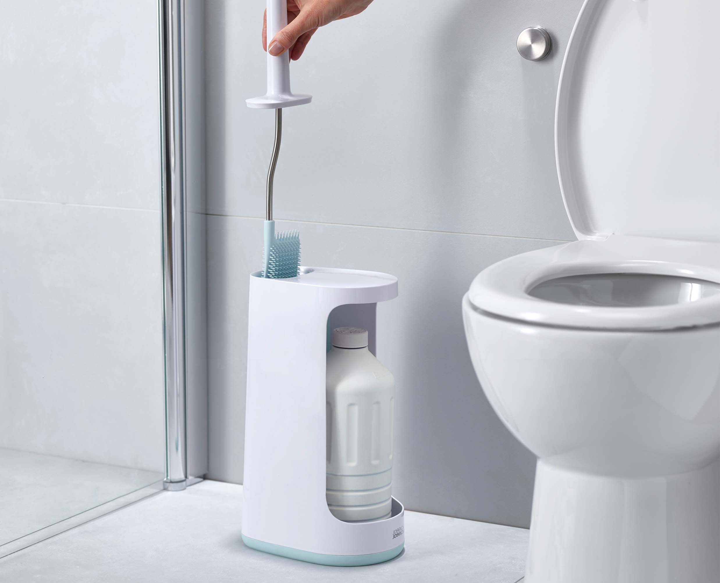 Flexible Toilet Brush with Caddy Blue Joseph Joseph