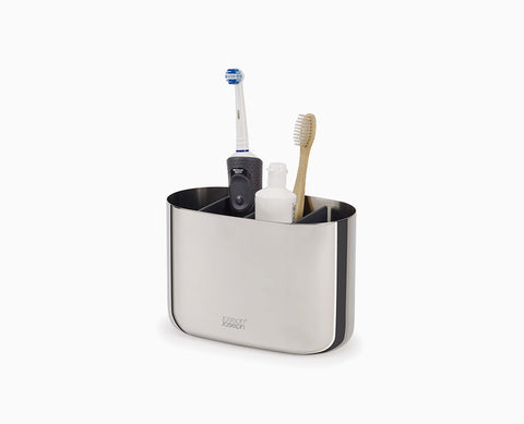 EasyStore™ Luxe Large Stainless steel Toothbrush Caddy