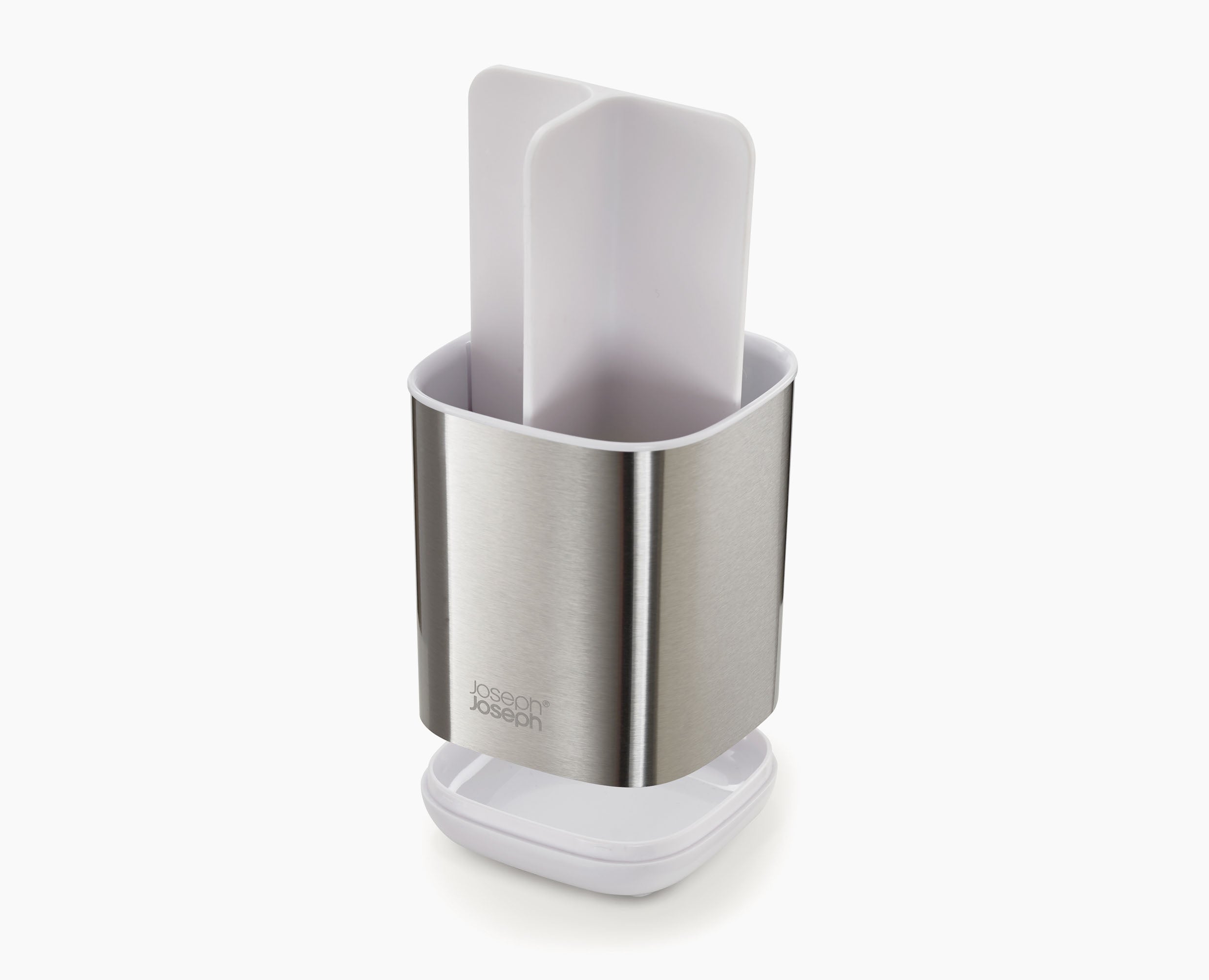 INTBUYING Stainless Steel Bathroom Set - Free-Standing Toothbrush & Toothpaste Holder With Anti-Slip Base